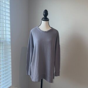zenana outfitters dusty purple waffle long sleeve tunic top